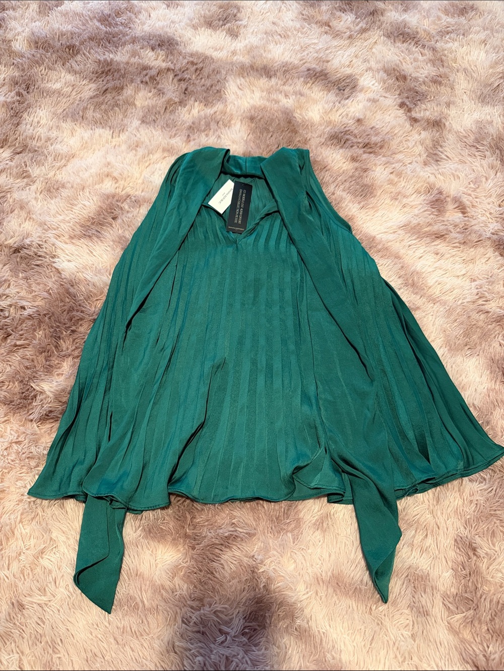 Banana Republic Emerald Green Pleated Halter Tunic